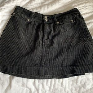 Corduroy black mini skirt